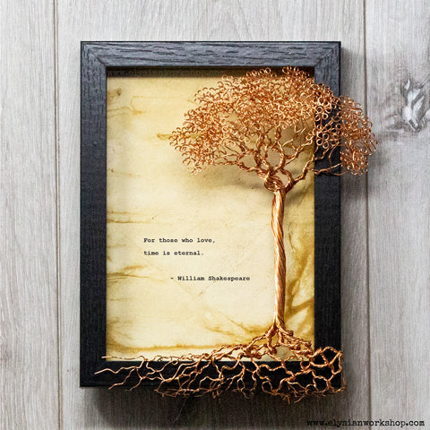 For Those Who Love Time is Eternal William Shakespeare Hand Typed and Aged Page in Frame