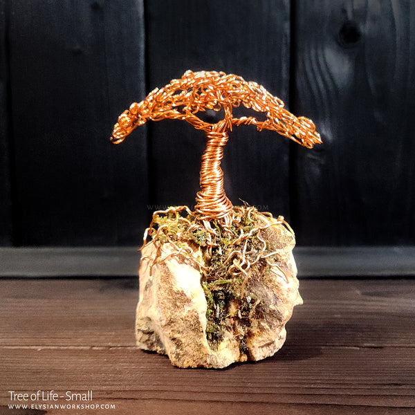 Tree of Life Copper Wire Tree Bonsai on Stone  Sculpture Home Decor