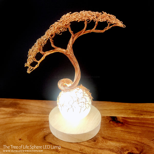 Tree of Life Bonsai Tree LED Lamp Copper Selenite Wire Bonsai Tree Mood Night Light