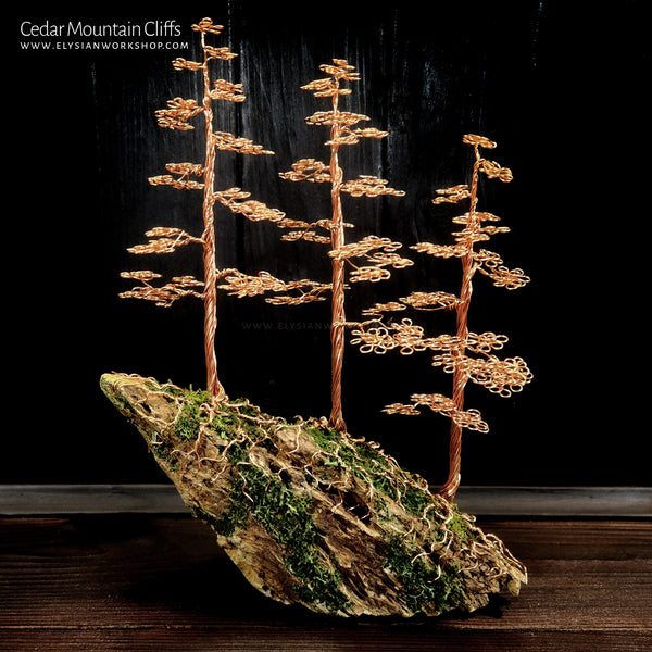 Cedar Mountain Cliff Copper Wire Tree on Ohko Dragon Stone