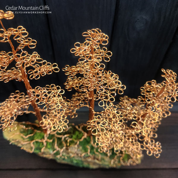 Cedar Mountain Cliff Copper Wire Tree on Ohko Dragon Stone