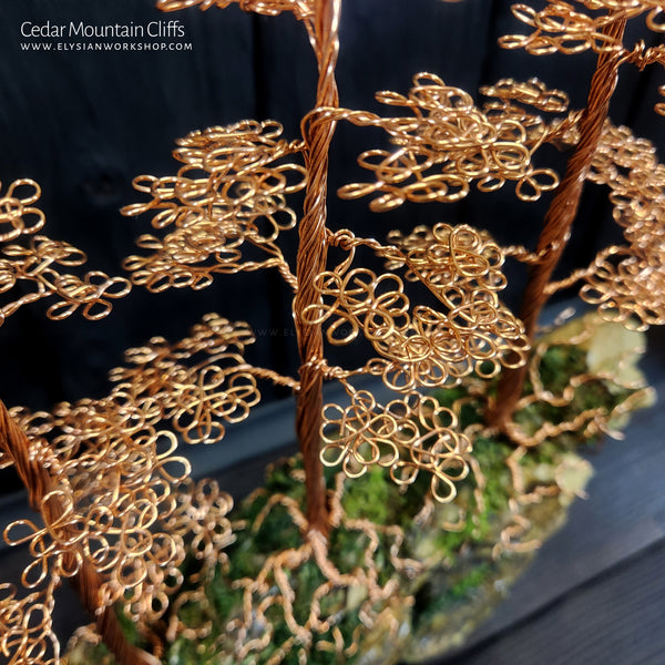 Cedar Mountain Cliff Copper Wire Tree on Ohko Dragon Stone