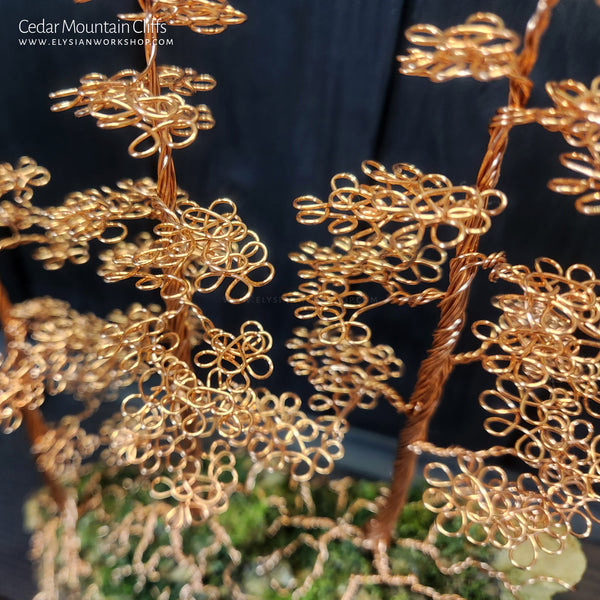Cedar Mountain Cliff Copper Wire Tree on Ohko Dragon Stone