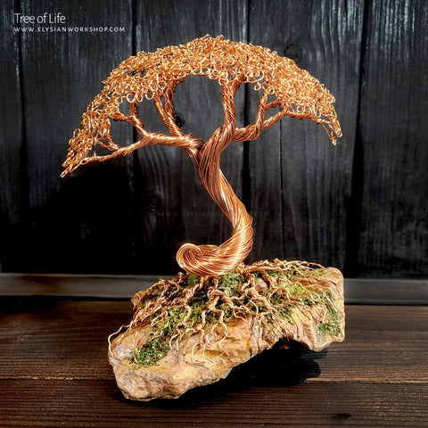 Tree of Life Copper Wire Tree on Ohko Dragon Stone