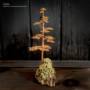 Cedar Tree Copper Wire Tree on Ohko Dragon Stone Sculpture