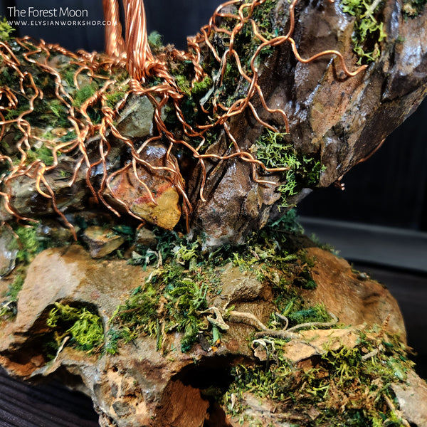 Forest Moon Copper Wire Bonsai Tree on Ohko Dragon Stone