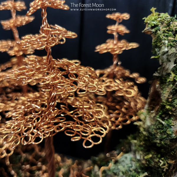 Forest Moon Copper Wire Bonsai Tree on Ohko Dragon Stone