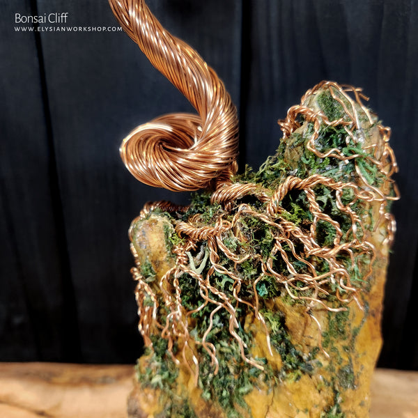 Bonsai Tree on Cliff Copper Wire Tree on Ohko Dragon Stone