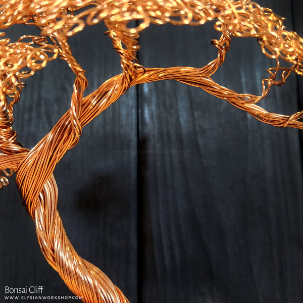 Bonsai Tree on Cliff Copper Wire Tree on Ohko Dragon Stone