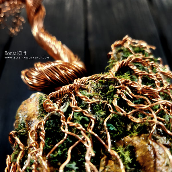Bonsai Tree on Cliff Copper Wire Tree on Ohko Dragon Stone