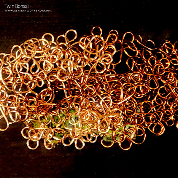 Twin Bonsai Tree Copper Wire Tree on Ohko Dragon Stone - Large
