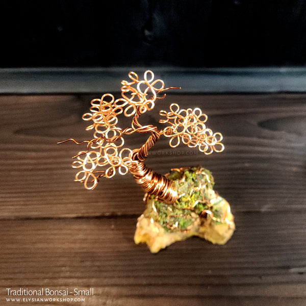 Traditional Bonsai Wire Tree Copper Wire Tree Bonsai on Stone  Sculpture Home Decor