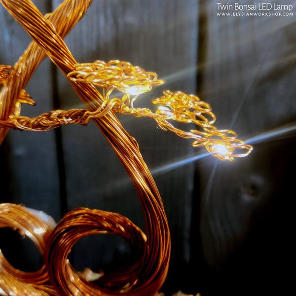 LED Night Light Lamp Bonsai Tree Copper Wire Tree Sculpture