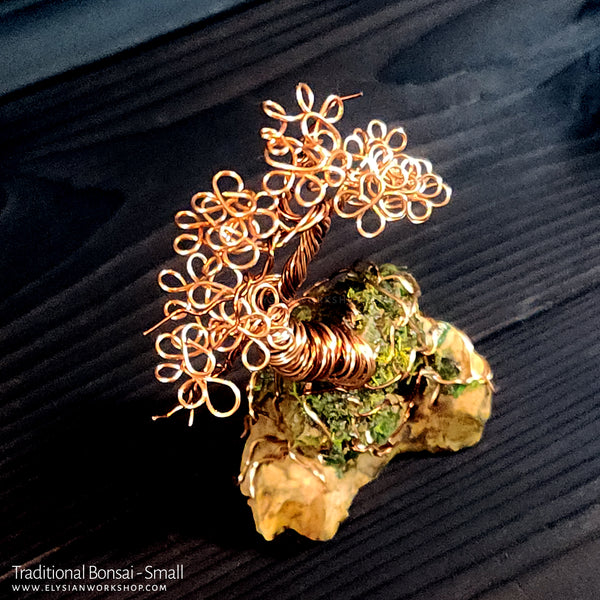 Traditional Bonsai Wire Tree Copper Wire Tree Bonsai on Stone  Sculpture Home Decor
