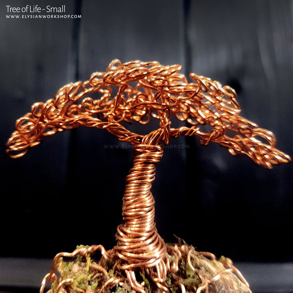 Tree of Life Copper Wire Tree Bonsai on Stone  Sculpture Home Decor