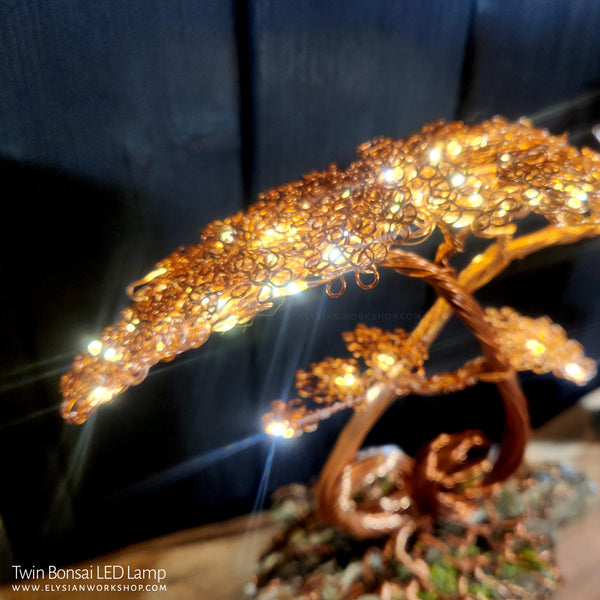 LED Night Light Lamp Bonsai Tree Copper Wire Tree Sculpture