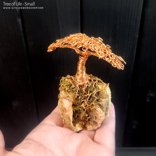 Tree of Life Copper Wire Tree Bonsai on Stone  Sculpture Home Decor