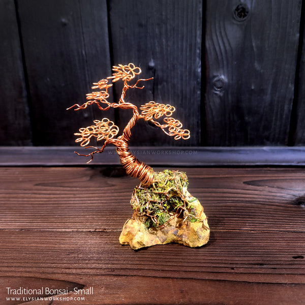 Traditional Bonsai Wire Tree Copper Wire Tree Bonsai on Stone  Sculpture Home Decor