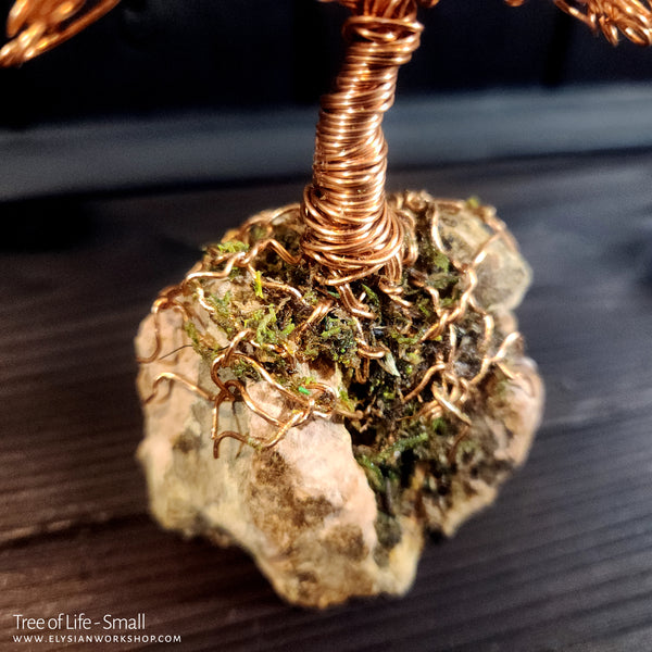 Tree of Life Copper Wire Tree Bonsai on Stone  Sculpture Home Decor