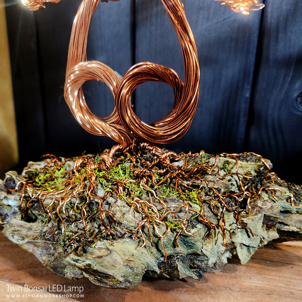 LED Night Light Lamp Bonsai Tree Copper Wire Tree Sculpture