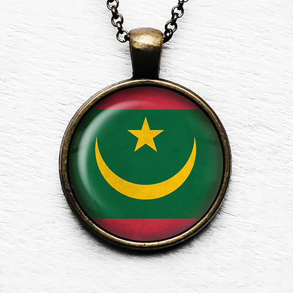 Republic of Mauritania Mauritanian Flag Pendant & Necklace