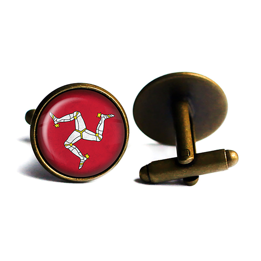 Isle of Man Manx Flag Antique Bronze Cufflinks