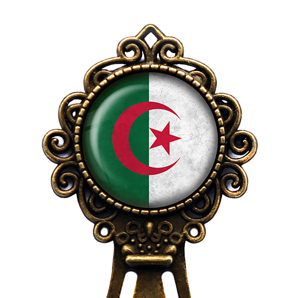 People's Democratic Republic of Algeria Algerian Flag Bronze Bookmark