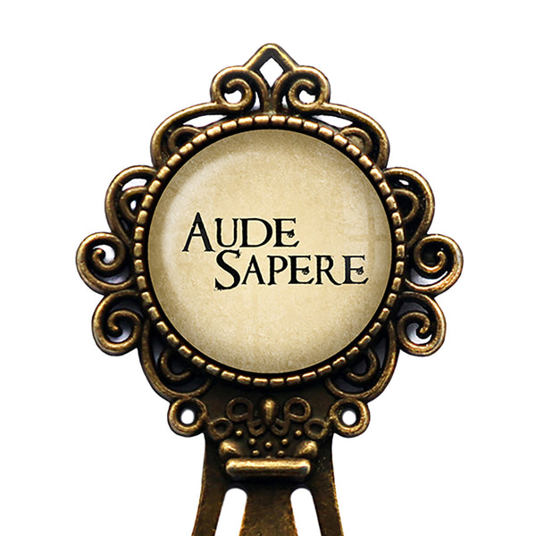 Latin Phrase Quote Saying Aude Sapere Dare to Know Bronze Bookmark