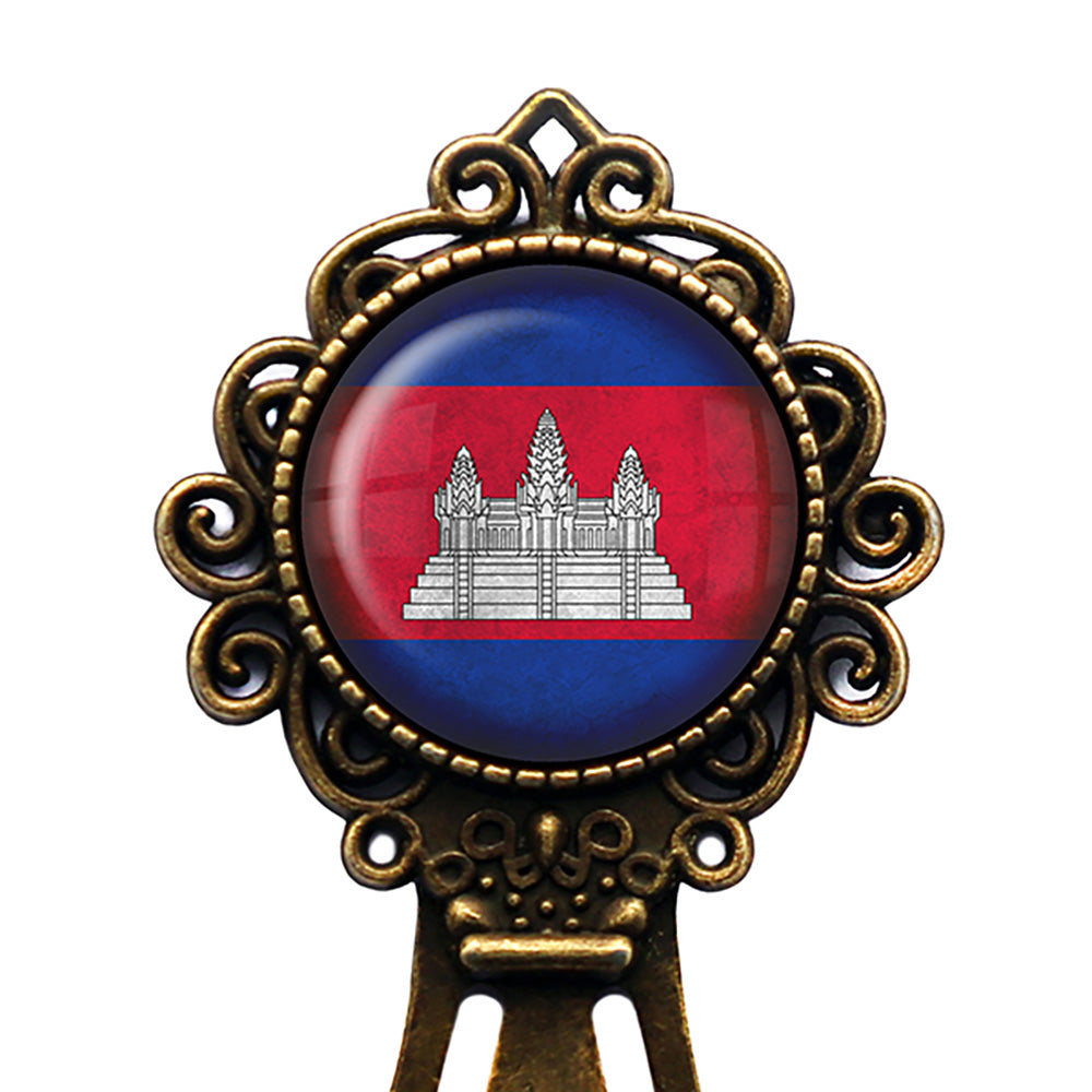 Kingdom of Cambodia Flag Bronze Bookmark