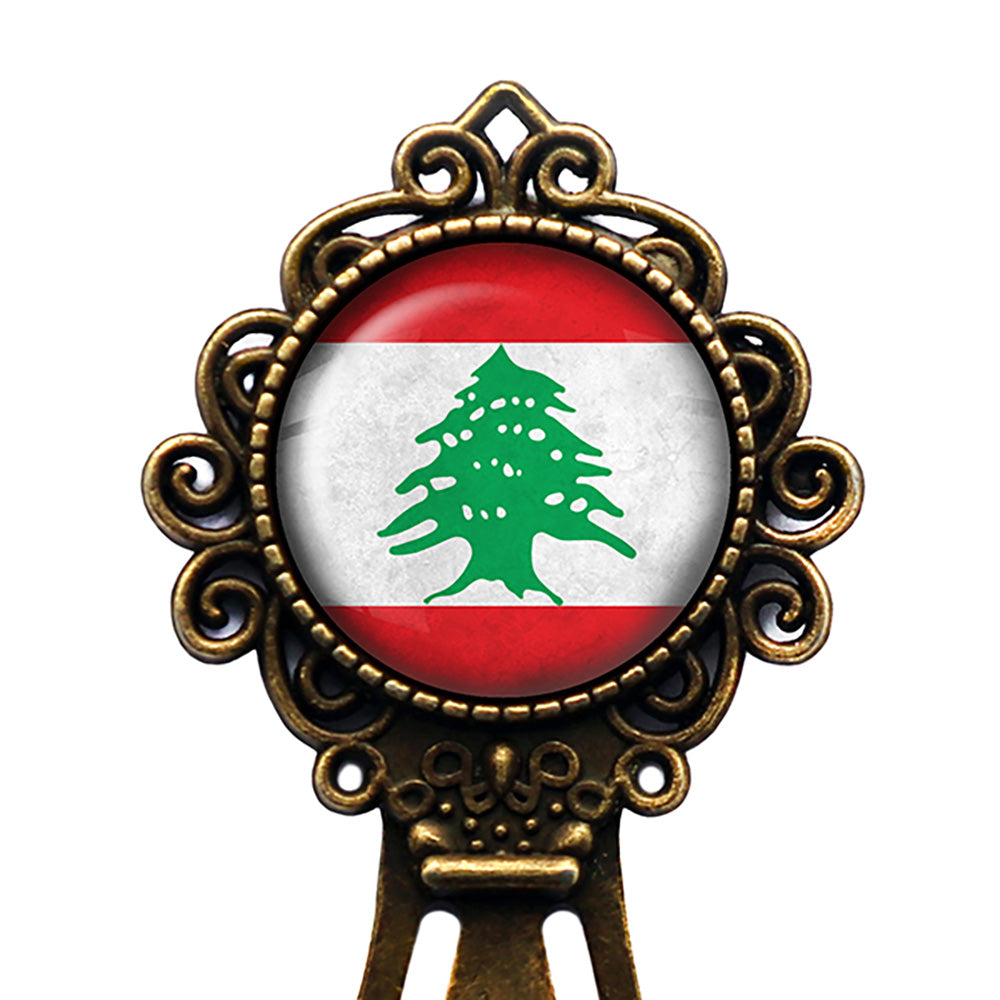 Lebanon Lebanese Republic Flag Bronze Bookmark