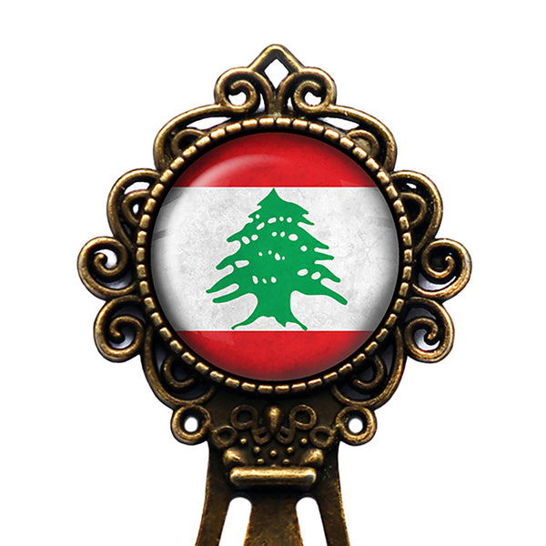 Lebanon Lebanese Republic Flag Bronze Bookmark