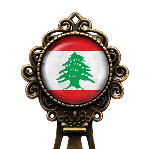 Lebanon Lebanese Republic Flag Bronze Bookmark