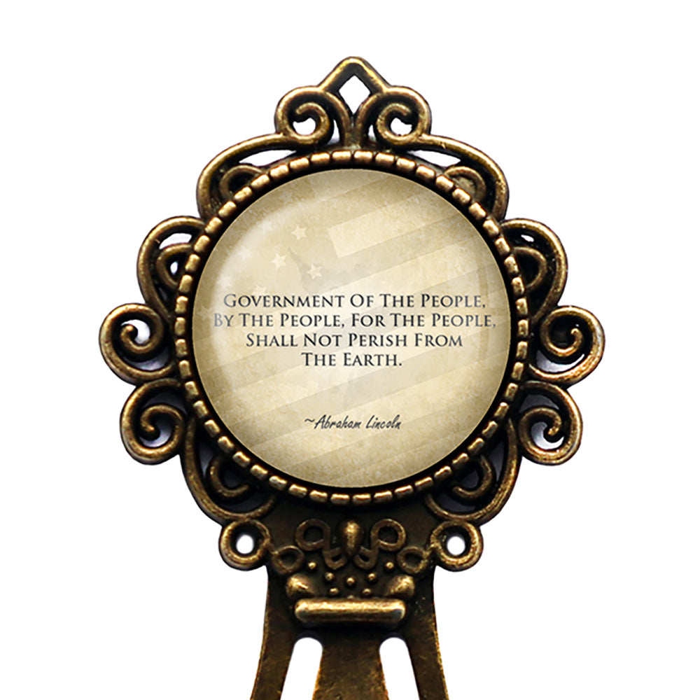Abraham Lincoln Government of by and for The People Gettysburg Address Bronze Bookmark