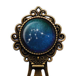 Zodiac Symbol Astrology Aquarius Star Constellation Bronze Bookmark
