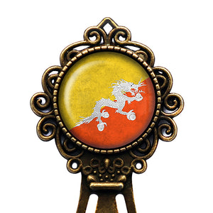 Kingdom of Bhutan Bhutanese Flag Bronze Bookmark