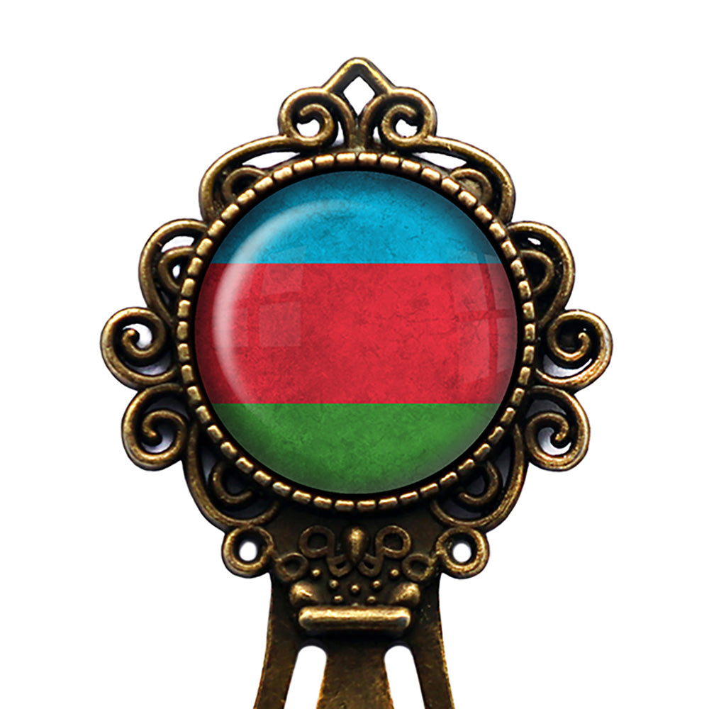 Republic of Azerbaijan Flag Bronze Bookmark
