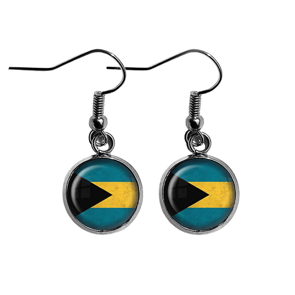 The Bahamas Bahamian Flag Surgical Steel Earrings