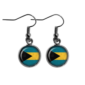 The Bahamas Bahamian Flag Surgical Steel Earrings