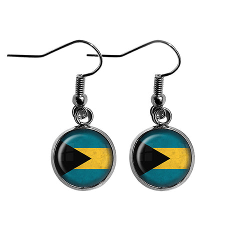The Bahamas Bahamian Flag Surgical Steel Earrings