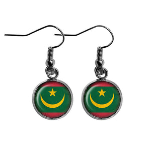 Republic of Mauritania Mauritanian Flag Surgical Steel Earrings