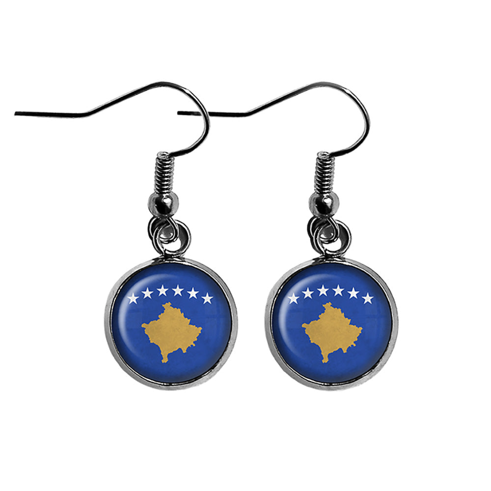 Republic of Kosovo Kosovar Flag Surgical Steel Earrings