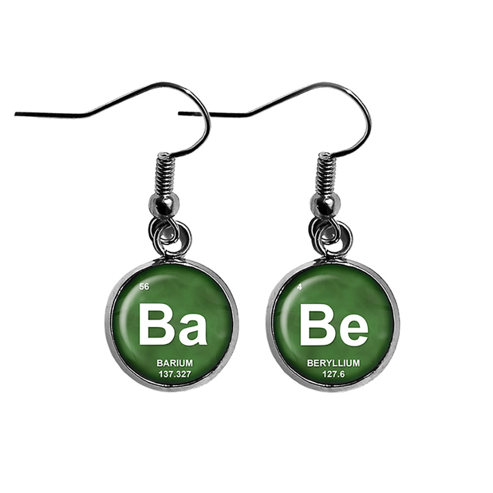 Periodic Table Elements BaBe Barium Beryllium Geek Baby Surgical Steel Earrings