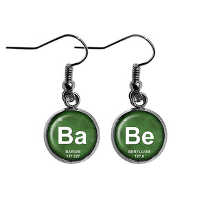 Periodic Table Elements BaBe Barium Beryllium Geek Baby Surgical Steel Earrings