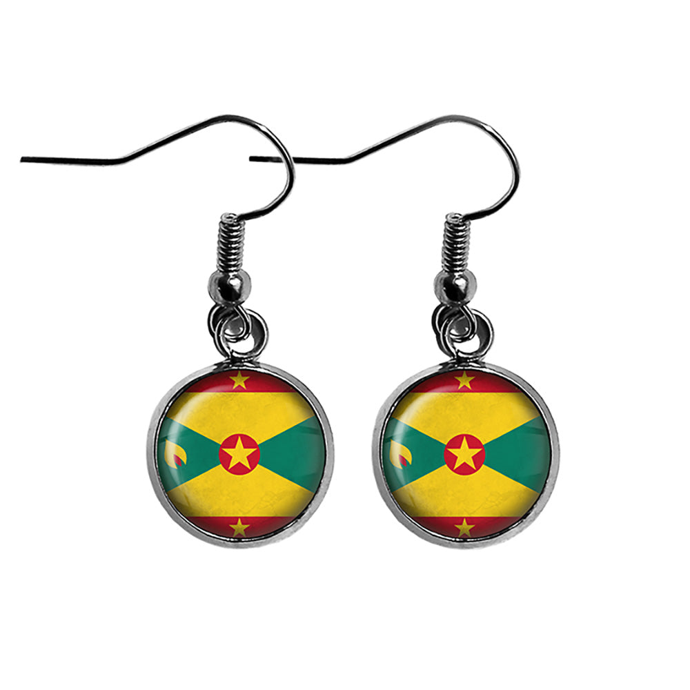 Grenada Grenadian Flag Surgical Steel Earrings