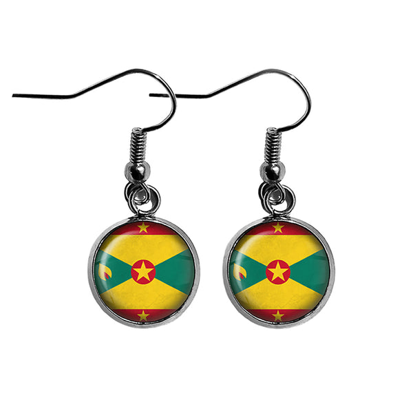 Grenada Grenadian Flag Surgical Steel Earrings