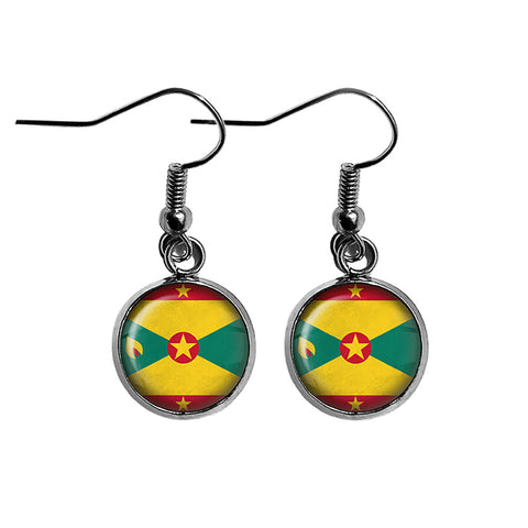 Grenada Grenadian Flag Surgical Steel Earrings