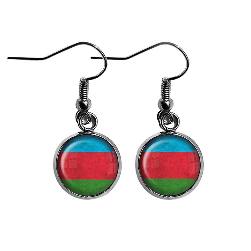 Republic of Azerbaijan Flag Surgical Steel Earrings