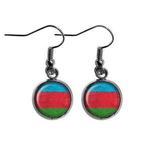 Republic of Azerbaijan Flag Surgical Steel Earrings