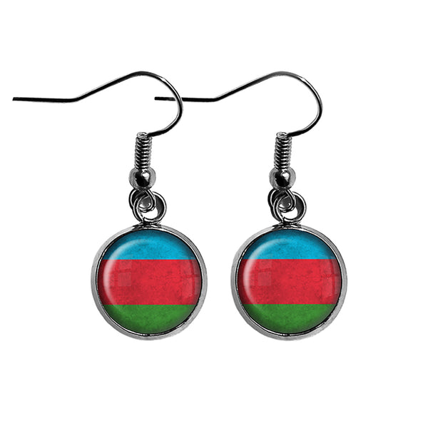 Republic of Azerbaijan Flag Surgical Steel Earrings