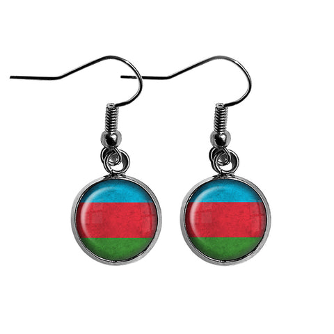 Republic of Azerbaijan Flag Surgical Steel Earrings